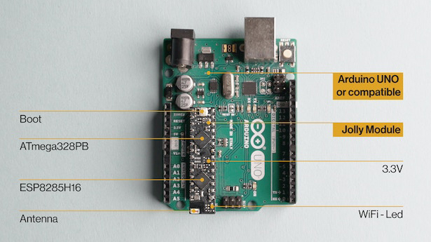 Le module Wifi Jolly sur une carte Arduino
