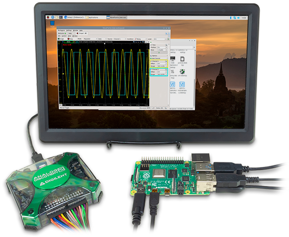 Analog Discovery 2 + Raspberry Pi4