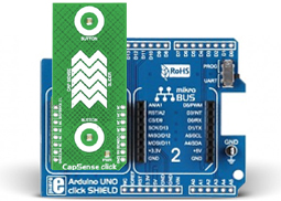 Raccordement du Module CapSense Click MIKROE-1446 sur la platine Mikroe-1581