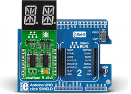 Raccordement du Module AlphaNum G Click MIKROE-1851 sur la platine Mikroe-1581