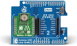 Raccordement du Module Button G click MIKROE-2040 sur la platine Mikroe-1581