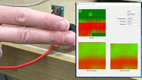 Exemple d'utilisation du capteur thermique USB TPA64 sur un PC