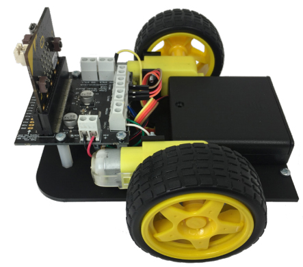 La base complète avec ses options La base complète Kitronik Buggy suiveur de ligne pour micro:bit