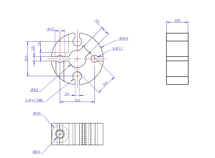 Dimensions Dimensions du moyeux Clamping Hub 8mm-C