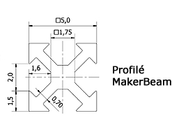 Dimensions profilés MakerBeam XS