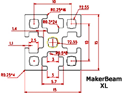 Dimensions MakerBeam XL