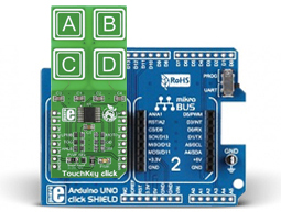Raccordement du Module TouchKey Click MIKROE-1906 sur la platine Mikroe-1906