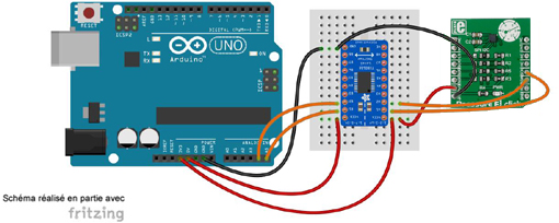 Schéma de câblage entre l'arduino et le Capteur de pression Pressure 3 Click - MIKROE-2293