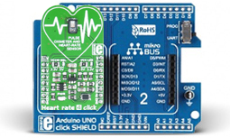 Raccordement du Capteur de pulsations Heart rate 4 click MIKROE-2510