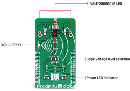 Module Mikroe-1818 Détail du module Proximity 5 click