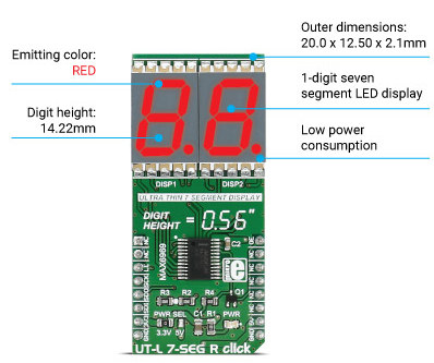 Module UT-L 7-SEG R click board MIKROE-2743