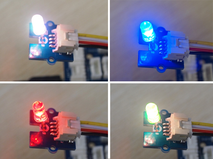 Détail du module Grove led clignotante multicolore 5 mm