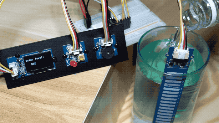 Exemple d'application du capteur de niveau d'eau Grove 10102635