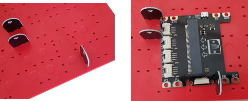 Fixation de la platine micro:bit sur la base RIP