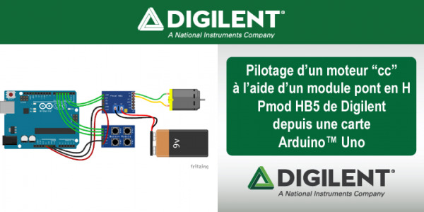 Pilotage moteur cc avec pont en H via Arduino™ Uno